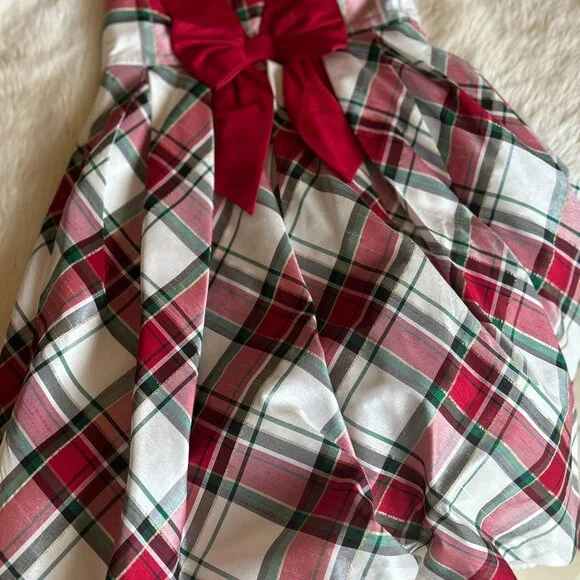 NWOT GYMBOREE Girls Size 10 Christmas Red, White & Green Plaid Dress - Picture 2 of 3